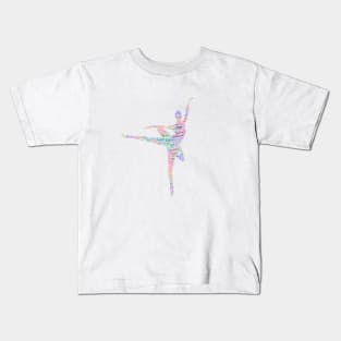 Ballet Dancer Silhouette Shape Text Word Cloud Kids T-Shirt